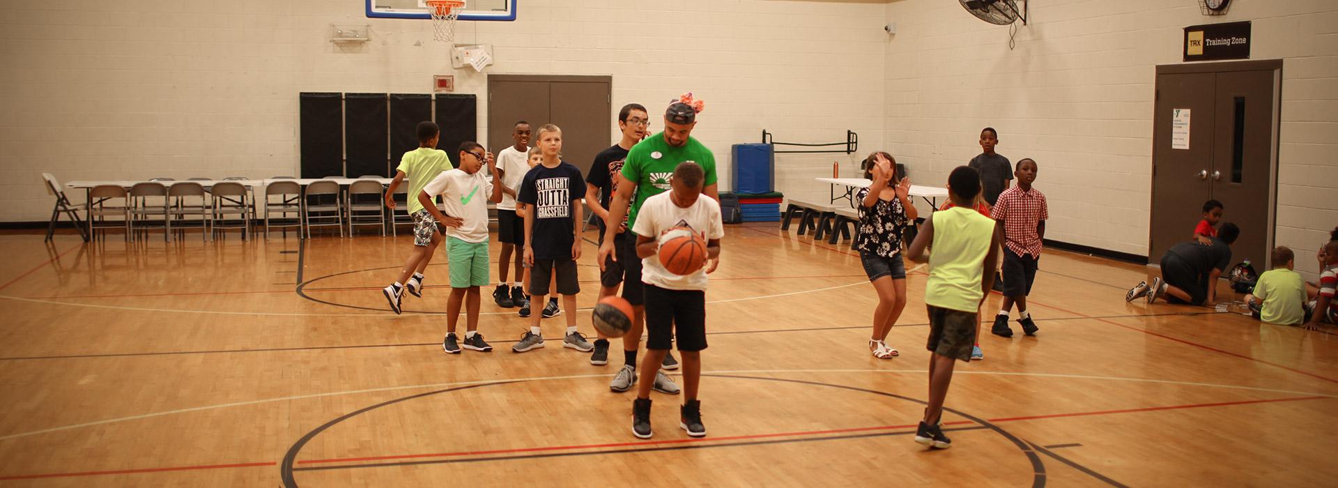 Greenbrier Family YMCA kids playing basketball