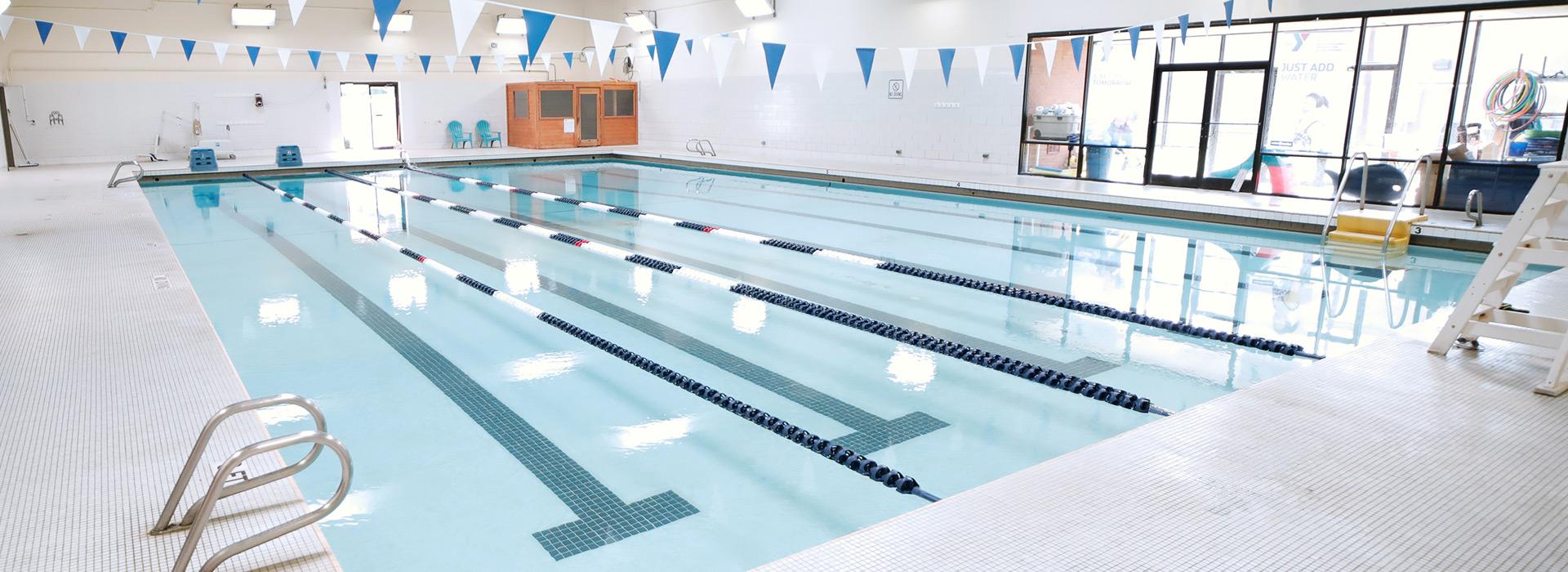25-meter indoor lap swimming pool at the Mt. Trashmore Family YMCA