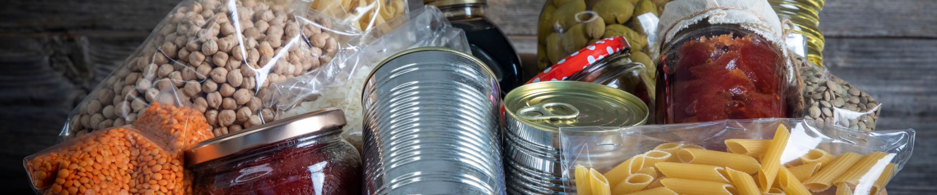 Volunteer with box of food for food pantry