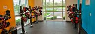 Boxmaster studio at the YMCA at Edinburgh, where members participate in boxing interval workouts