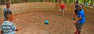 Campers playing GaGa Ball in a GaGa Pit at YMCA Camp Arrowhead in Suffolk, Virginia