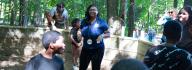 YMCA Camp Arrowhead counselor leads a game of gaga ball