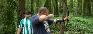 Camp donors try their hand at archery at YMCA Camp Red Feather