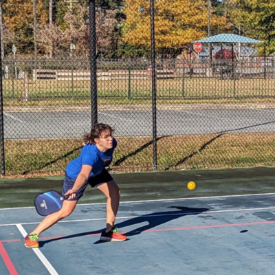Hannah Hardee at the YMCA of Portsmouth playing pickleball