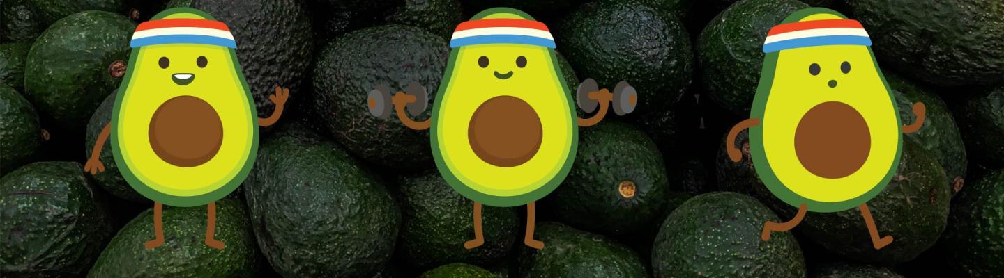 Avocado illustrations working out