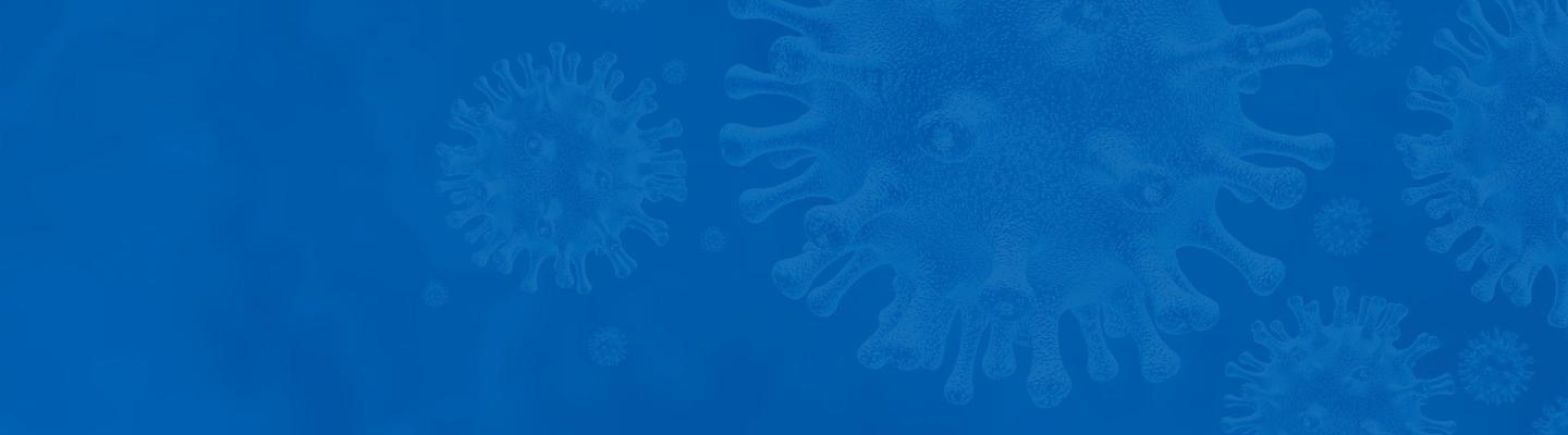 3D rendering of virus against blue background