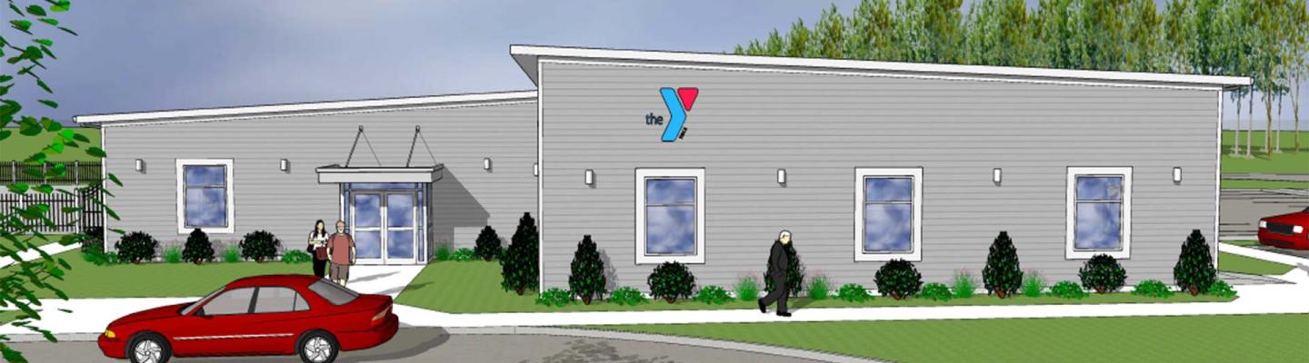 Artist rendering of the front view of the Northampton County YMCA
