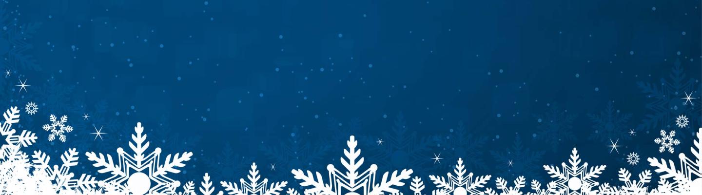 blue starry background with snowflake border