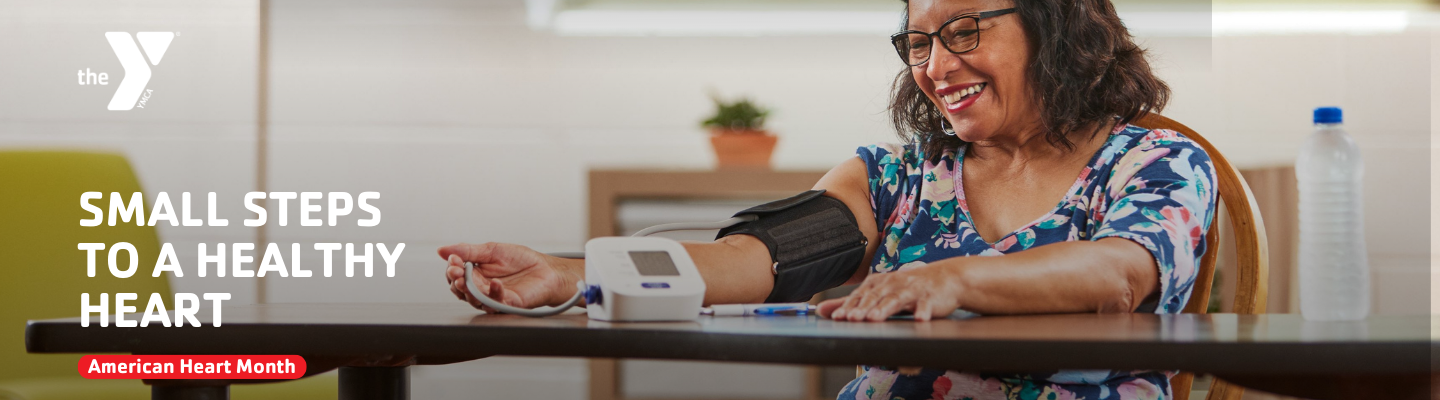 American Hearth Month with a woman taking her blood pressure