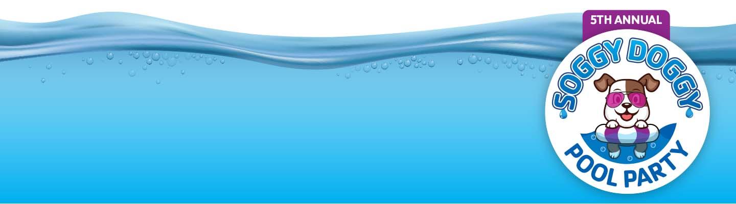 Banner for the soggy doggy pool party