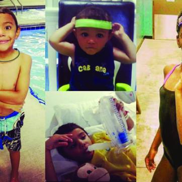 Photos of kids in swim lessons