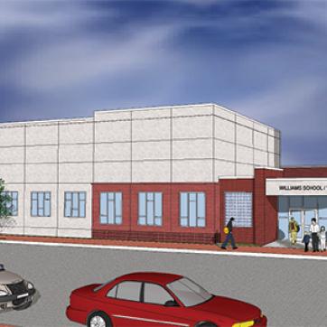 Williams School YMCA gym concept drawing
