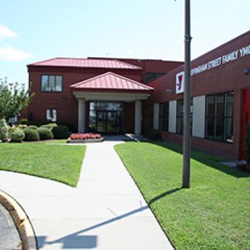Outside the Effingham Family YMCA center in Portsmouth Virginia