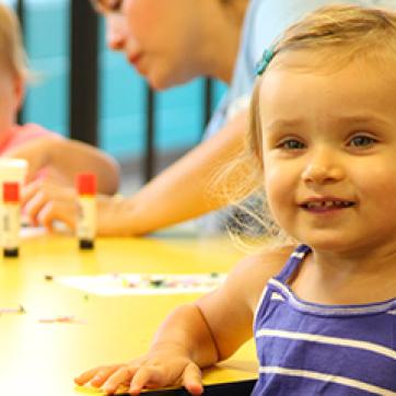 Kids at a table in child care