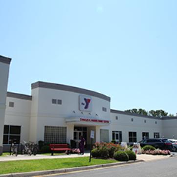 Outside the Great Bridge Hickory Family YMCA center in Chesapeake Virginia