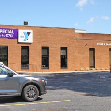 Outside the James L Camp Family YMCA center in Virginia