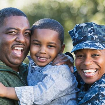 Happy military family