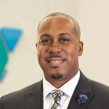 A photo of Anthony Walters, just after being selected as the new President and CEO of the YMCA of South Hampton Roads