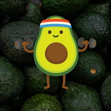 Avocado illustrations working out