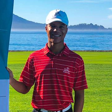 First Tee Participant Justin Green at the 2019 Pure Insurance First Tee Open at Pebble Beach
