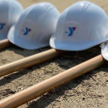 Shovels and hardhats in the dirt at the Northampton County Groundbreaking