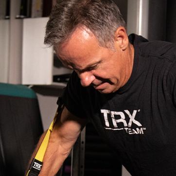 Bill Zazynski, Chief Property & Facilities Officer for the YMCA of South Hampton Roads, working out in the fitness center
