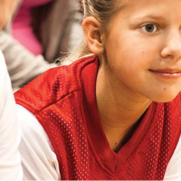 A group of YMCA youth sports players