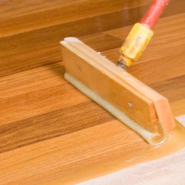 Floor refinishing in progress