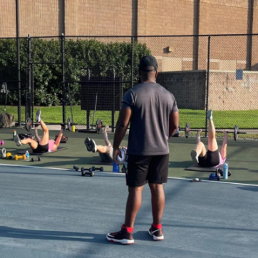 Marco Barns teaching a boot camp class at the YMCA of Portsmouth