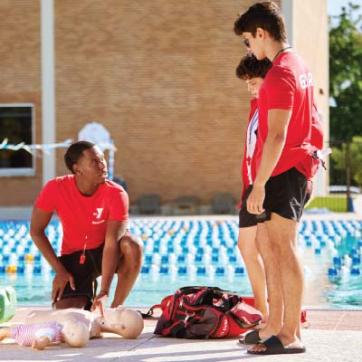 Diverse group of YMCA lifeguards in training
