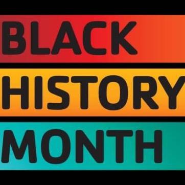 Black History Month Graphic in red, yellow and green