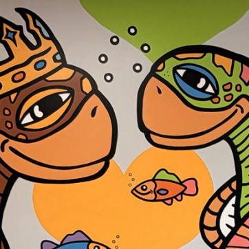 Onie Tonie mural at the YMCA at JT's Camp Grom
