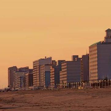 Hazy sky over Virginia Beach oceanfront