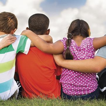 children sitting down