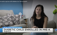 Mom interviewing for a child with diabetes about the YMCA on News Nation