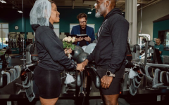 Couple getting married on a treadmill at the Suffolk Family YMCA