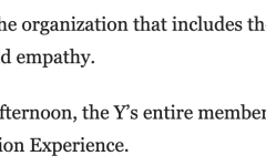 Text talking about the news article YMCA to take part in Poverty Simulation Experience