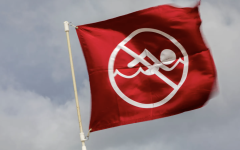 flag with a swimming drowning prevention logo
