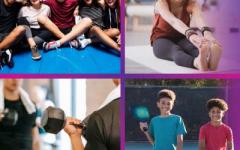 Teen collage with purple background