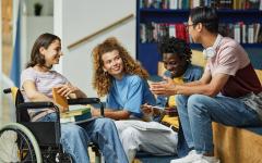 diverse teens in a community space