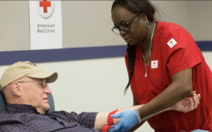 Blood drive donation with a nurse