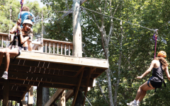 Kids at summer camp repelling