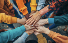 All hands together in a circle