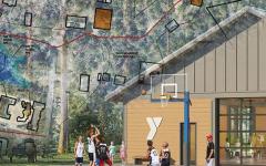 YMCA Camp Silver Beach new model rendering with beach