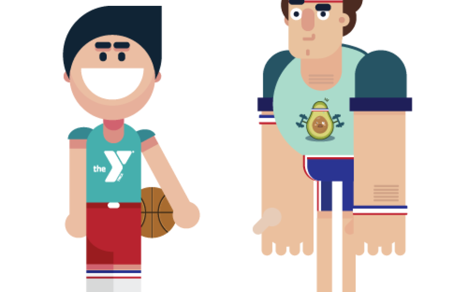 Illustration of two friends standing next to each other