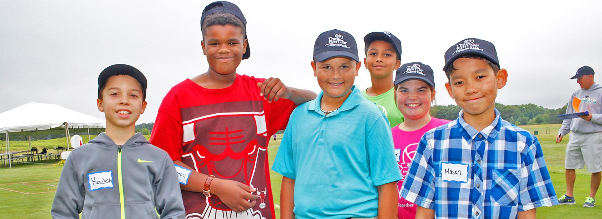 The First Tee of Hampton Roads children smiling