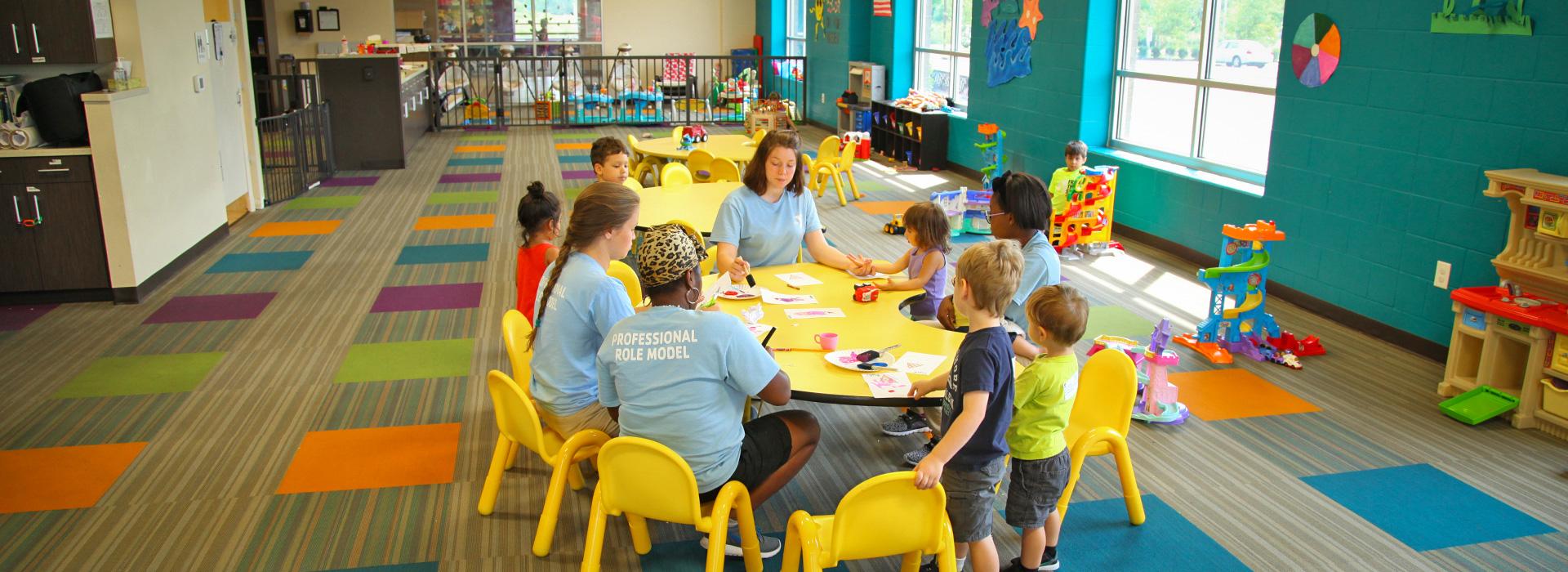 Kids having fun in Stay & Play drop-in child care at the Princess Anne Family YMCA