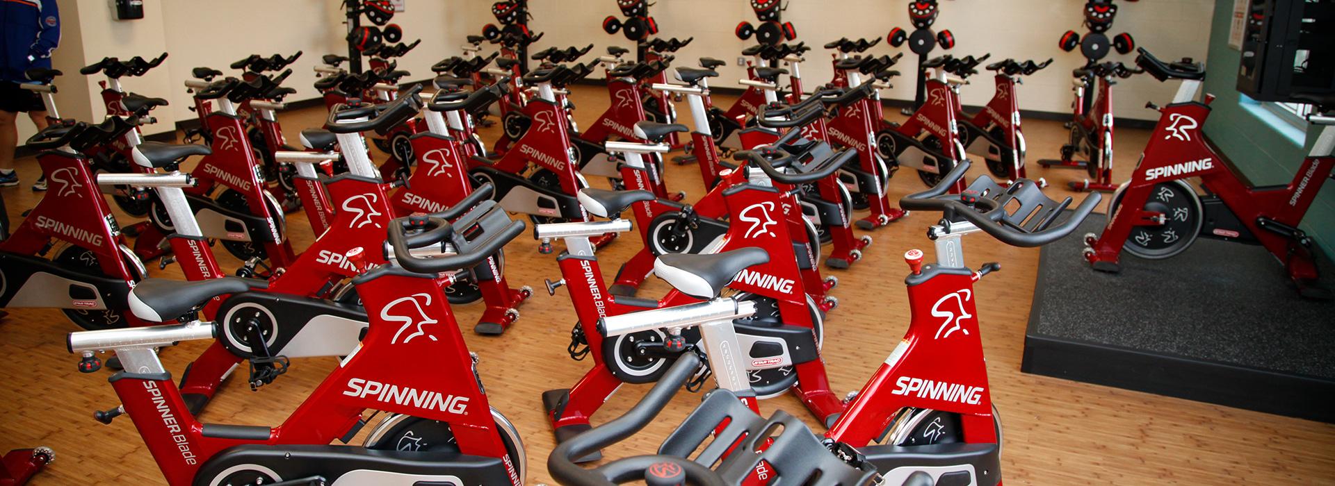 Group cycling studio at the Princess Anne Family YMCA