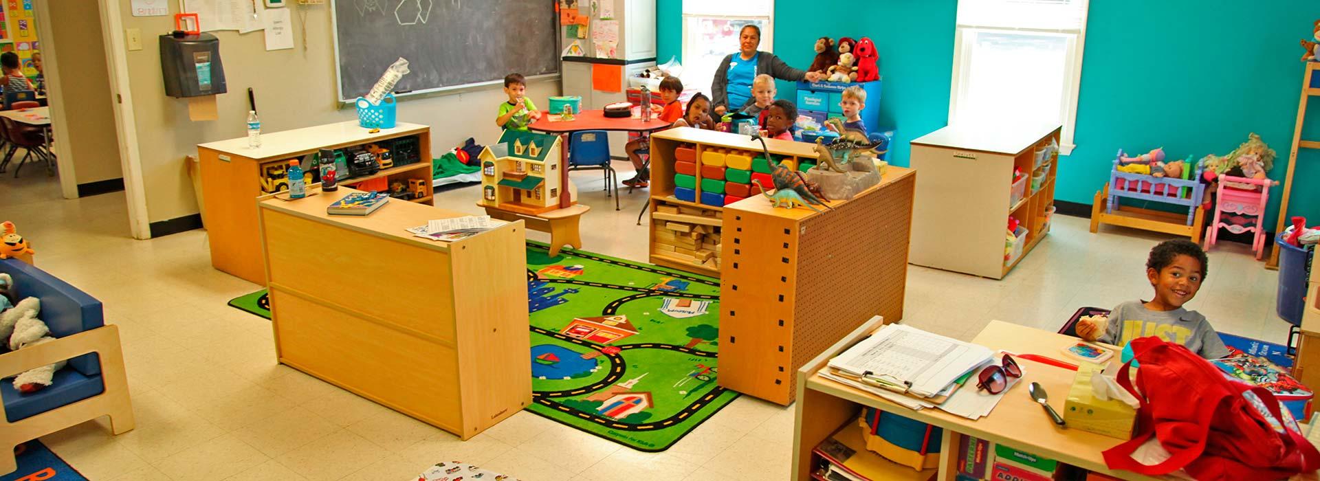 Preschoolers in classroom at Salem YMCA Family Center