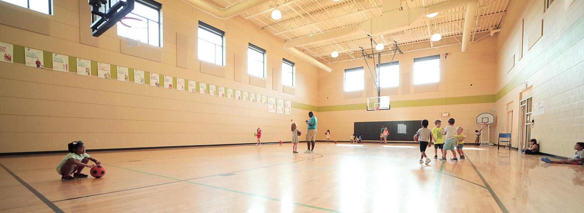 Full-court gymnasium at the YMCA on Granby
